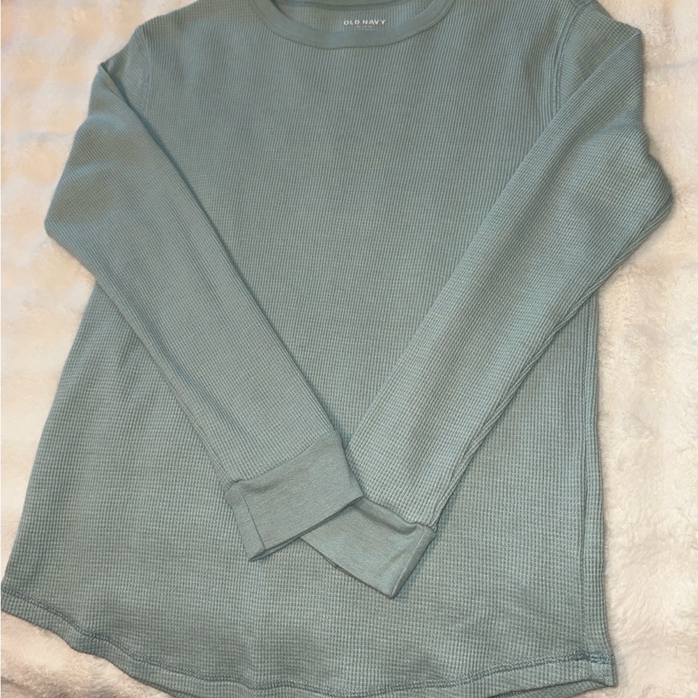 Old Navy Soft Teal Waffle Knit Top